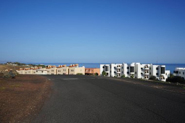 Esquinzo, Fuerteventura, Las Palmas, İspanya 'daki Atlantik Okyanusu manzarası.