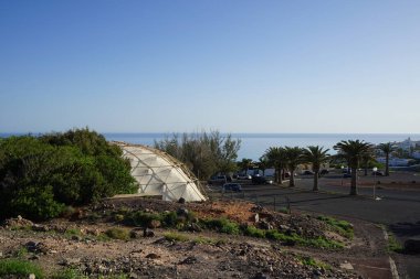Esquinzo, Fuerteventura, Las Palmas, İspanya 'daki Atlantik Okyanusu manzarası.