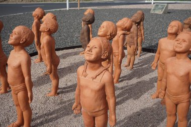 Morro Jable, Fuerteventura, İspanya - 25 Ekim 2022: Heykel Grubu 