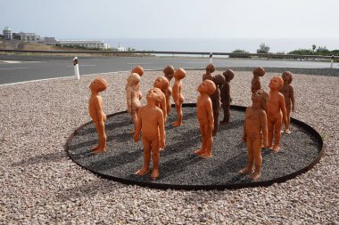 Morro Jable, Fuerteventura, İspanya - 25 Ekim 2022: Heykel Grubu 