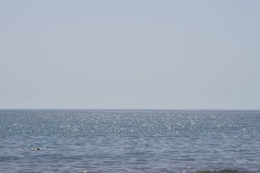 Matas de Matas Blancas plajından Matas Bay 'deki Atlantik Okyanusu manzarası. Costa Calma, Fuerteventura, Las Palmas, Kanarya Adaları, İspanya.