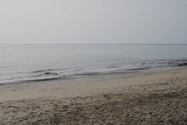 Matas de Matas Blancas plajından Matas Bay 'deki Atlantik Okyanusu manzarası. Costa Calma, Fuerteventura, Las Palmas, Kanarya Adaları, İspanya.