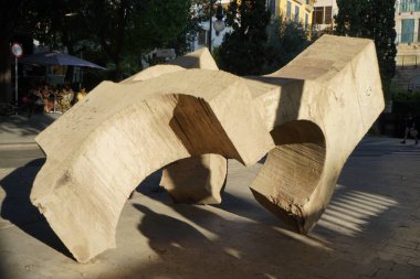Palma, Mallorca, İspanya - 14 Eylül 2023: Eduardo Chillida 'nın heykeli 