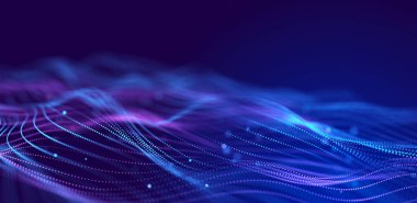 Soyut ses parçacıkları dalgası. Müzik için dengeleyici. Sinyal iletimi. Üç Boyut