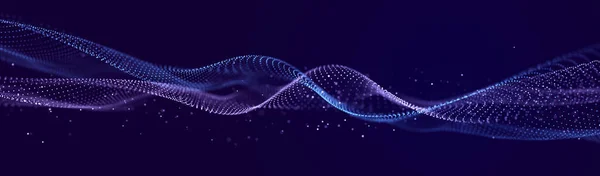 Абстрактный Неоновый Волновой Фон Фиолетовых Синих Тонах Визуализация Компьютерной Виртуальной — стоковое фото