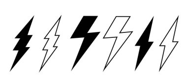 Gök gürültüsü ve şimşek simgesi. Vektör illüstrasyonu.