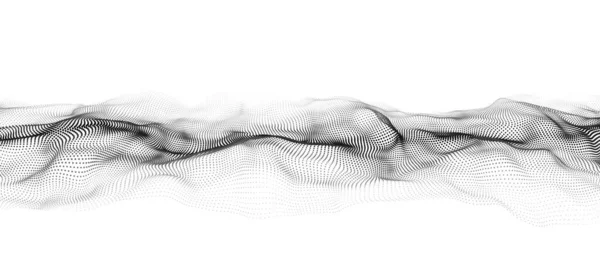 Vague Particules Mouvement Sur Fond Blanc Big Data Illustrations Vectorielles — Image vectorielle