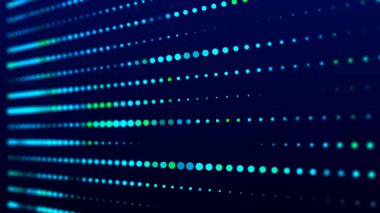 Çizgiler ve noktalar birbirine bağlı teknolojik altyapı. Ağ bağlantısı yapısı. Dijital veri iletişimi. 3B görüntüleme.