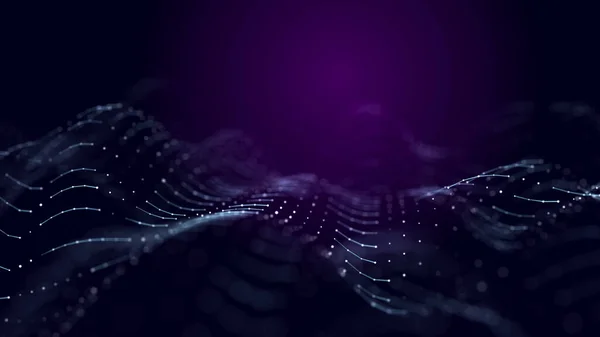 Волна Точек Плетеных Линий Абстрактный Фон Структура Сетевого Соединения — стоковое фото