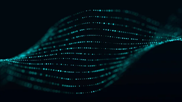 Tecnologia Digital Fundo Futurista Partículas Brilhantes Movimento Grande Quantidade Dados — Fotografia de Stock