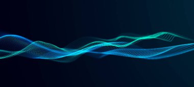 Fütürist ses dalgası. Müzik için dengeleyici. Veri transferi. Üç Boyut