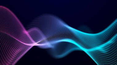 Fütürist ses dalgası. Müzik için dengeleyici. Veri transferi. Üç Boyut