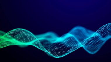 Fütürist ses dalgası. Müzik için dengeleyici. Veri transferi. Üç Boyut