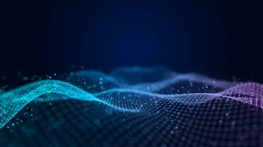 Fütürist ses dalgası. Müzik için dengeleyici. Veri transferi. Üç Boyut