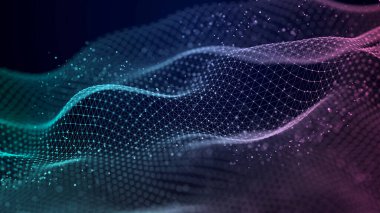 Fütürist ses dalgası. Müzik için dengeleyici. Veri transferi. Üç Boyut