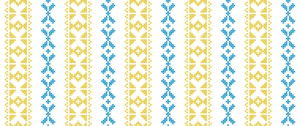Ukrainian Striped Print Vector Stripes Seamless Pattern Textile Fabric Cloth — Stock Vector