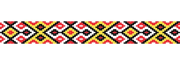 Patrón Vectorial Bordado Colorido Ucraniano Adorno Lemky Cárpato Pixel Art — Vector de stock