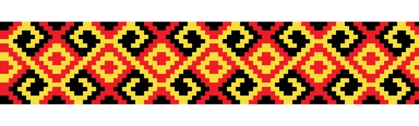 Ukrainian Woven Carpet Ornament Ukrainian Folk Ethnic Border Ornament Textile — Stock Vector