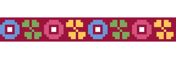 Цветной Векторный Геометрический Рисунок Границы Орнамент Текстиля Ткани Карпатская Цветочная — стоковый вектор