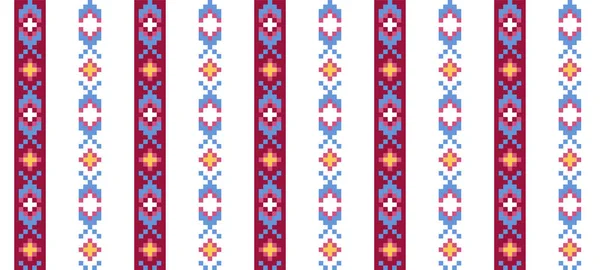 Oekraïense Folk Etnische Vector Gestreepte Print Naadloos Patroon Ornament — Stockvector