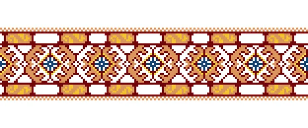 Ukrainian Vyshyvanka Geometric Vector Ornament Border Pattern Ukrainian Traditional Vyshyvanka — Stock Vector