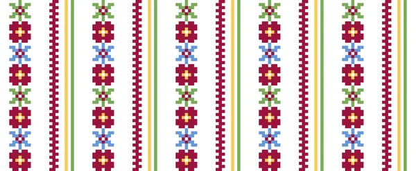 Colorido Vector Floral Estampado Rayas Patrón Adorno Para Tela Textil — Vector de stock