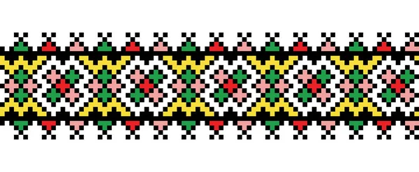 Ukrajinský Lidový Etnický Hraniční Ornament Textilní Nebo Textilní Potisk Ukrajinský — Stockový vektor