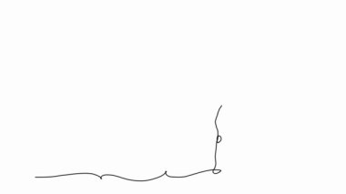 Ağırlık kaldırma animasyon çizim hattı. Halter sporunun sürekli bir çizgi çizimi.