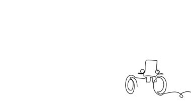 Samanlı traktör, saman, saman, saman, saman, saman, animasyon. Bir sürekli çizim çizimi animasyonu, samanlı traktörün görüntüleri.