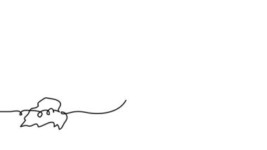Balkabağı tek çizgi animasyon. Sürekli bir çizim çizimi animasyonu, balkabağı görüntüsü.