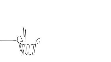 Hyacinth çiçekleri tek çizgi animasyon çizimi. Sürekli bir çizim çizimi animasyonu, bahar çiçeklerinin sümbül görüntüsü..