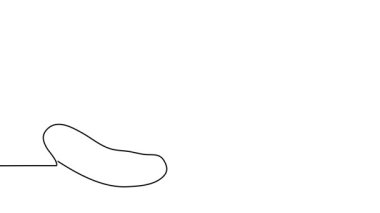 Hot dog tek çizgi animasyon. Sürekli bir çizim çizimi animasyonu, sosisli sandviç görüntüleri..