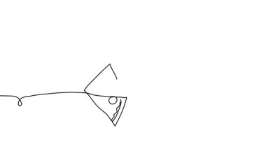 Tek sıra pizza animasyonu. Bir sürekli çizim çizimi animasyonu, pizza görüntüsü..