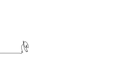 Keçi tek çizgi animasyon. Sürekli bir çizim çizgisi, keçi görüntüsü..