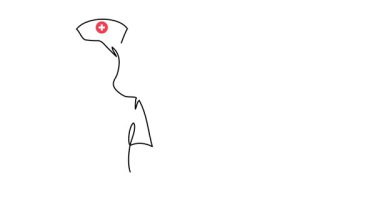 Mutlu Hemşire Günü tek satırlık animasyon. Devamlı bir çizim çizimi animasyonu, Hemşireler Günü için görüntüler..