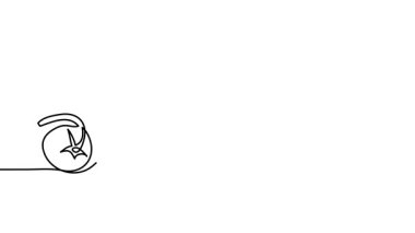 Çeri domatesleri tek çizgi halinde canlandırılmış. Sürekli bir çizim çizimi animasyonu, küçük domatesli görüntüler..