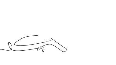 Kereviz çubukları, tek çizgi çizgi çizimleri çizer. Bir sürekli kendini çizme çizgisi animasyonu, kereviz görüntüsü.