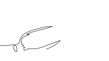 Mısır tek çizgi animasyon. Devamlı bir çizim çizgisi animasyonu, mısır görüntüsü..