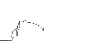 Lahana kafa, Cole tek çizgi animasyon. Bir sürekli çizim çizimi animasyonu, lahana görüntüsü.