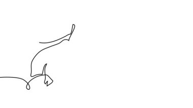 Guava meyve tek çizgi animasyon. Sürekli bir çizim çizimi animasyonu, harf guava meyveli görüntüler..