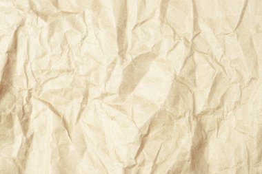 Açık kahverengi buruşuk kraft kağıt dokusu, arkaplan.