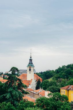 View of Church of the Blessed Virgin Mary on Trsat in Rijeka, Croatia. Sanctuary of the Mother of God Trsat.