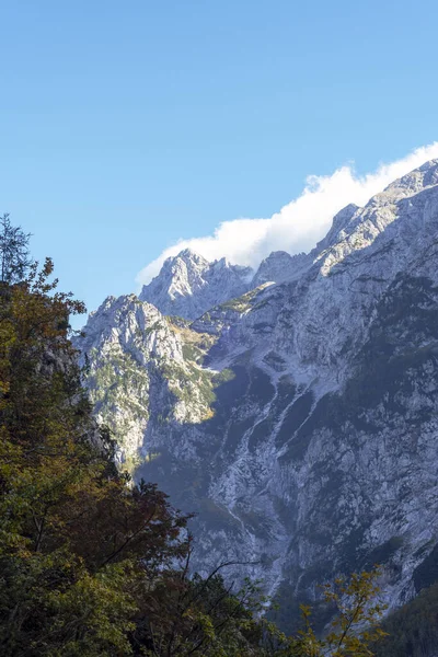 Montagne Della Valle Del Logar Autunno Logarska Dolina Slovenia — Foto Stock
