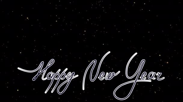 Animación Para Celebración Del Año Nuevo Tarjeta Celebración Con Feliz — Vídeos de Stock