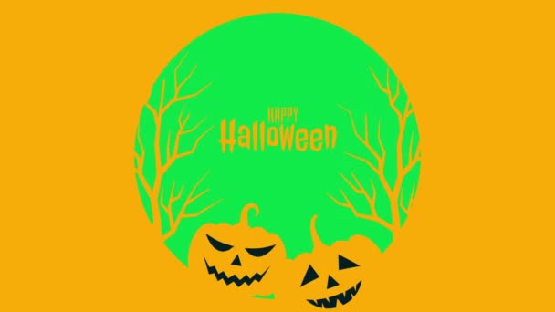 Halloween Affisch Glad Halloween Begreppet Halloween Lyktformade Pumpor Och Trädgrenar — Stockvideo