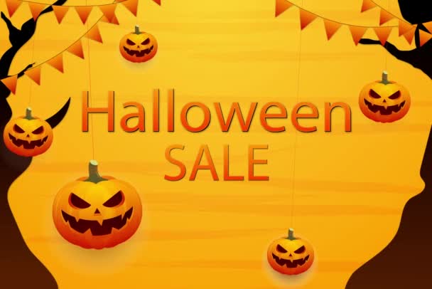 Halloween Affisch Halloween Försäljning Tjugofem Rabatt Halloween Koncept Lyktformade Pumpor — Stockvideo