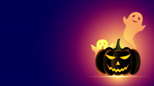 Glad Halloween Banner Försäljning Marknadsföring Eller Fest Inbjudan Bakgrund Med — Stockvideo