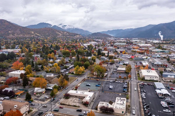 stock image November 5, 2022, Grants Pass, Oregon. City in Southern Oregon. Drone photo in autumn season. 