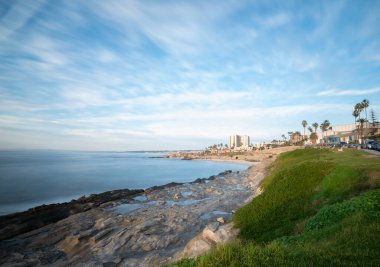 La Jolla, California 'nın güzel bir fotoğrafı, uzun pozlama. 