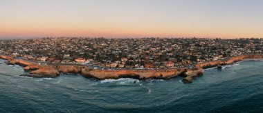 Aerial Panorama of Sunset Cliffs in San Diego, California.  clipart